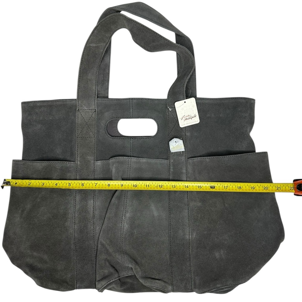 NWOT Free People Caravan Gray Suede Tote - Picture 7 of 10